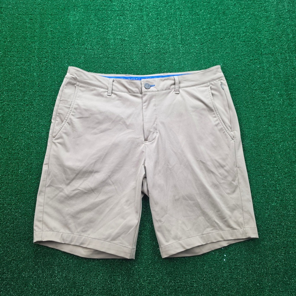 Twillory Performance Technical Shorts Mens 34 Beige Chino Stretch Golf Preppy